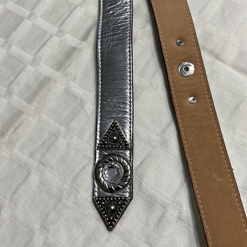 LEATHEROCK Ladies Leather Belt BLING Crystal - Picture 3 of 10